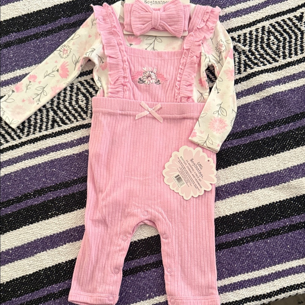 2/$15 Little Beginnings 3pc outfit size 3/6 NWT